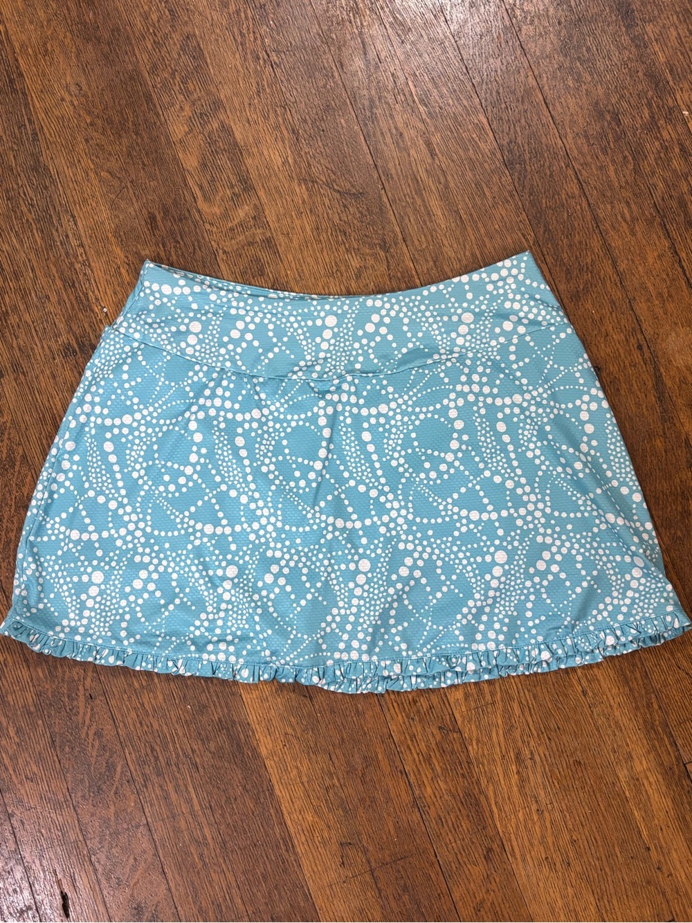 By Gottex Aqua Blue Polka Dot Swim Skirt Coverup Size Large